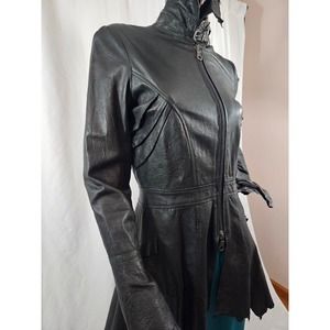 Michel Berandi Vintage Goth Lambskin Coat Jacket sz. L